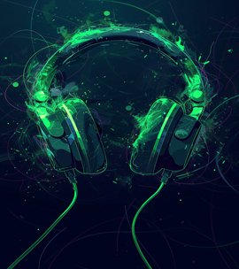 Electronic DJ performing at festival with neon lights