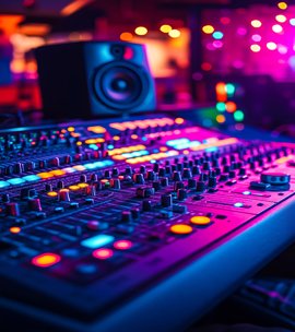 Late night DJ set in intimate club setting